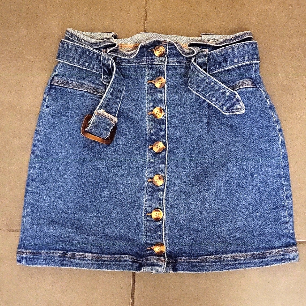 Dear John denim paperbag mini skirt, size s